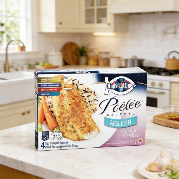 Aiglefin assaisonné à l’ail et fines herbes